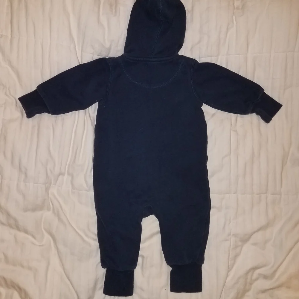 🤑5/$25 OSHKOSH Hooded Zipper One Piece Romper 12M